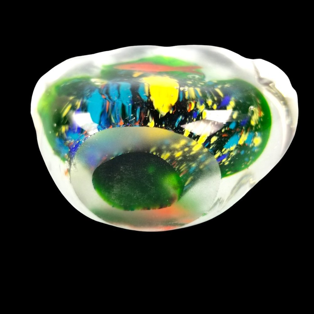 Murano Hand-Blown Double-Sided Fish Aquarium Italian Art Glass Paperweight. - Picture 10 of 15